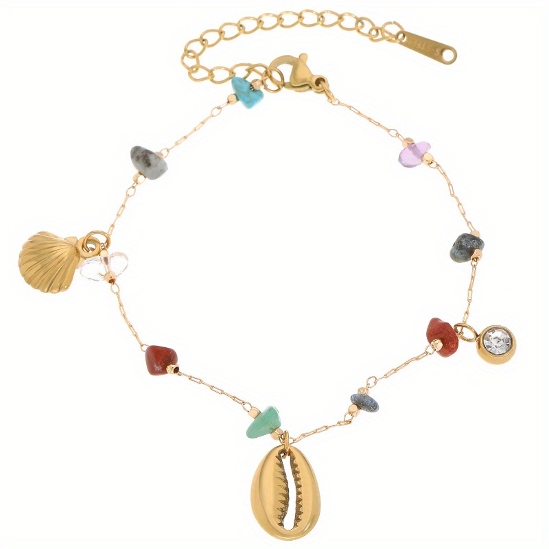Women's Exquisite Stainless Steel Seashell Bracelet, Ocean-Inspired